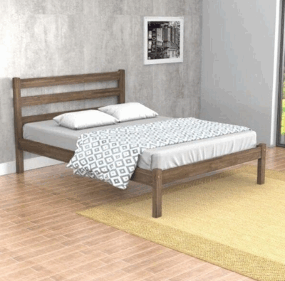 Cama Casal Luiza Rustica Envelhecida - REF. 6460