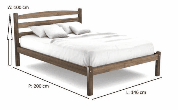 Alternative view of Cama Casal Luiza Rustica Envelhecida - REF. 6460