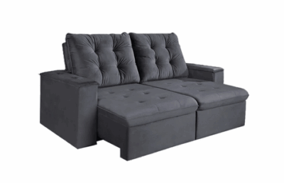 Alternative view of SOFA RETRATIL 280M CURITIBA TEC2075 CINZA Ref. 6017 / 6018