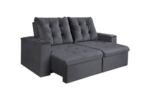 SOFA RETRATIL 280M CURITIBA TEC2075 CINZA Ref. 6017 / 6018 - Imagem 2