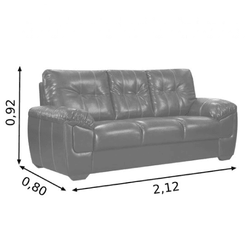 Sofá 3 x 2 Lugares Coss Café - Ref. 5154 - Imagem 4