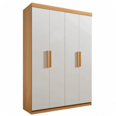 Roupeiro 04 Portas Colibri Plus Cinamomo/Off White - Ref. 6488