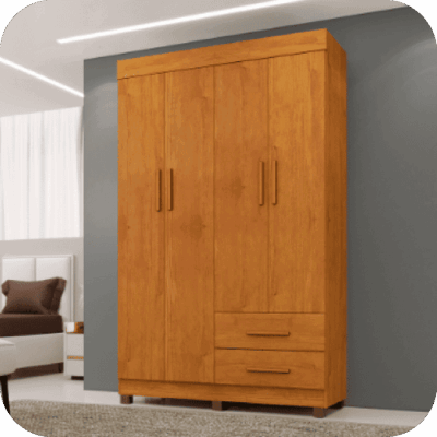 Roupeiro 4 Portas Copacabana New Cinamomo - Ref. 6529