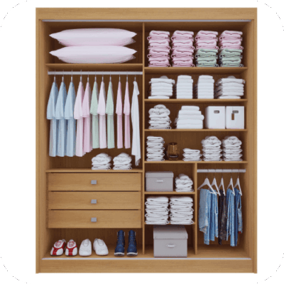 Alternative view of Roupeiro 2 Portas Santorini Cinamomo/Off White - Ref. 6403