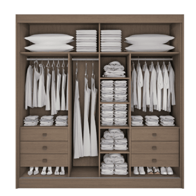 Alternative view of Roupeiro 2 portas Cancun Cinamomo/Off White - Ref. 6401