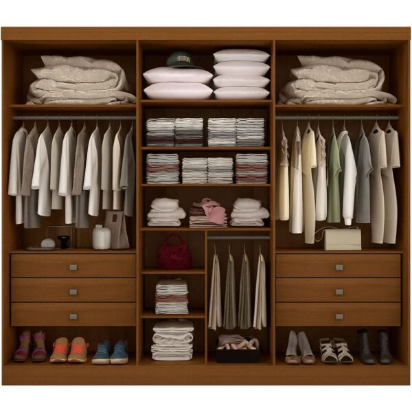 Alternative view of Roupeiro Davinci 6 Portas Plus Castanho / Off Ref. 6590