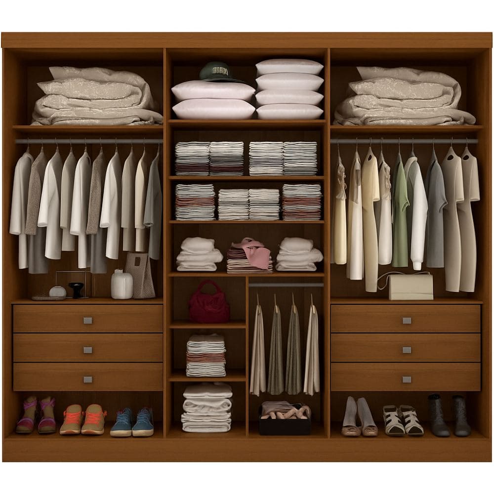 Roupeiro Davinci 6 Portas Plus Castanho / Off Ref. 6590 - Imagem 2