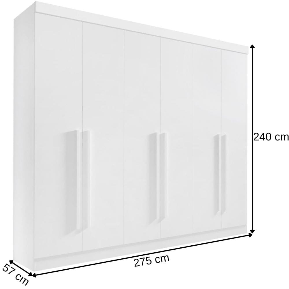 Roupeiro Davinci 6 Portas Plus Castanho / Off Ref. 6590 - Imagem 3