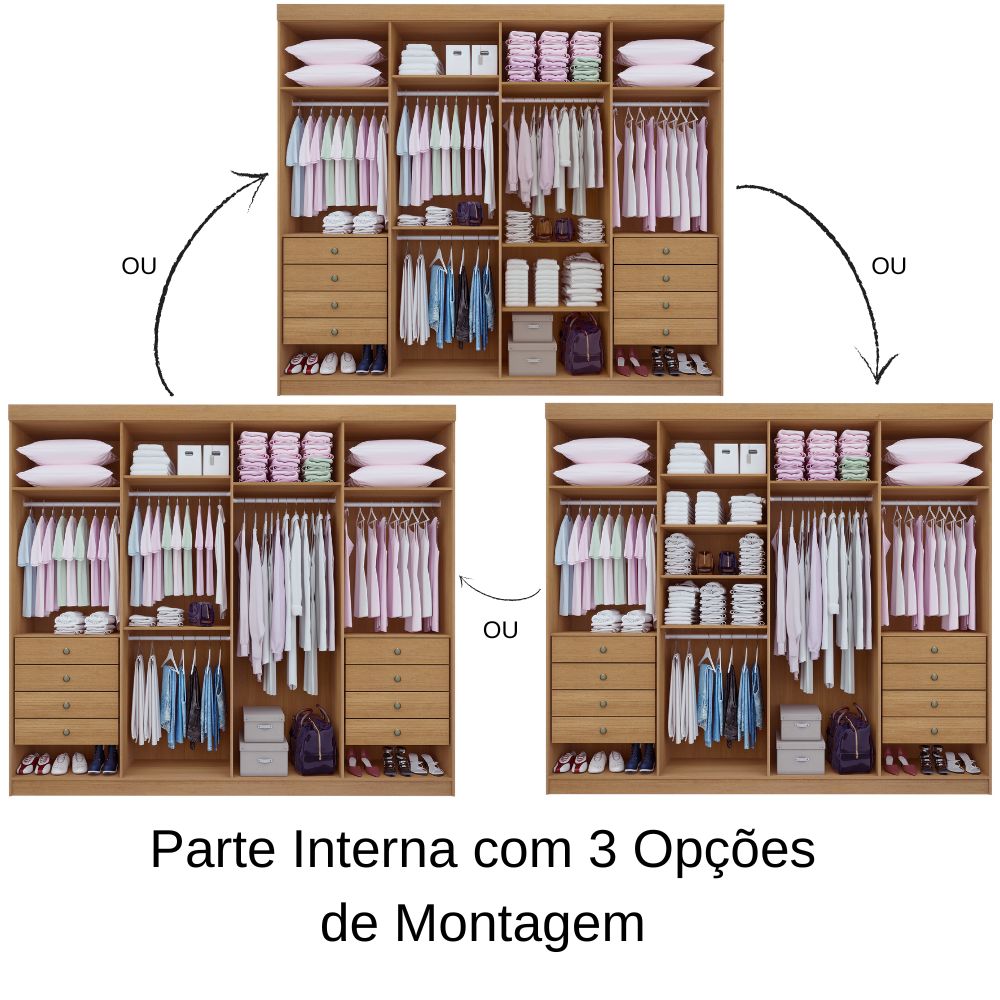 Roupeiro 8 Portas Daymond Cinamomo Ref. 6585 - Imagem 2