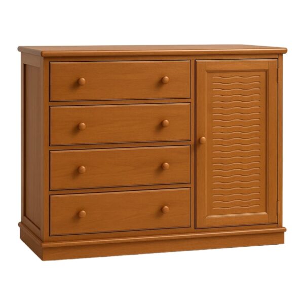 Alternative view of Cômoda Sapateira Viena 4 Gavetas Imbuia Fosco Ref. 2598