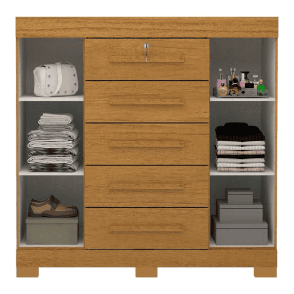 Alternative view of Cômoda Diana 05 Gavetas Com Sapateira cinamomo Ref. 6570