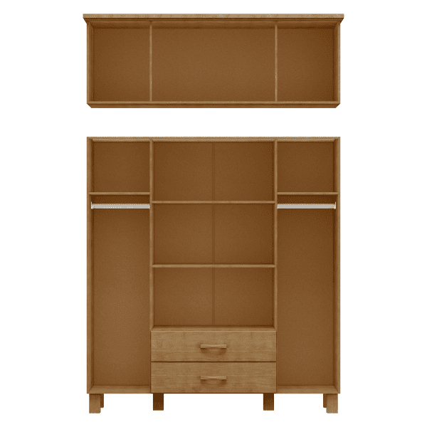 Alternative view of Roupeiro Bipartido 8 Portas 2 Gavetas Com Espelho Br Freijó Ref. 6641