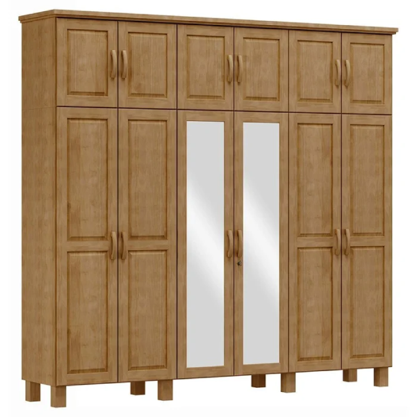 Alternative view of Roupeiro Bip 12 Portas C/ Espelho Bronze Freijó Ref. 6644