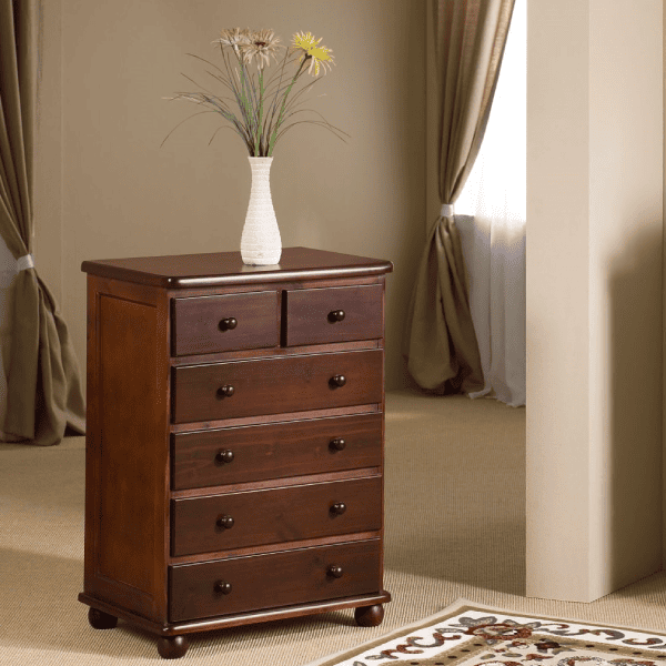 Cômoda Pequena 6 Gavetas Imbuia Ref. 2059