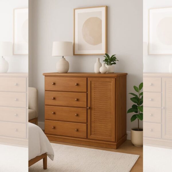 Cômoda Sapateira Viena 4 Gavetas Imbuia Fosco Ref. 2598