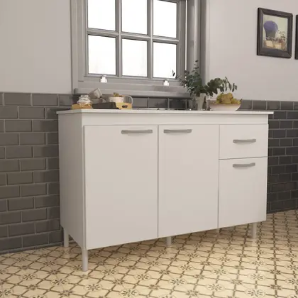 Balcao Brasil P/ Pia Com 1,20 Branco Ref. 5983