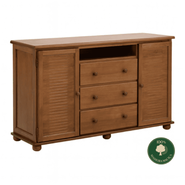 Cômoda Sapateira Flora 03 Gavetas 02 Portas Imbuia Fosco Ref. 4908 - Imagem 3