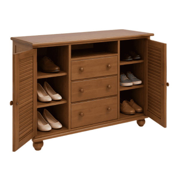 Alternative view of Cômoda Sapateira Flora 03 Gavetas 02 Portas Imbuia Fosco Ref. 4908