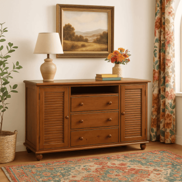 Cômoda Sapateira Flora 03 Gavetas 02 Portas Imbuia Fosco Ref. 4908