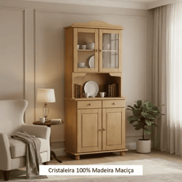 Cristaleira 2+2 Portas Rubi Cor Freijó Ref. 6659