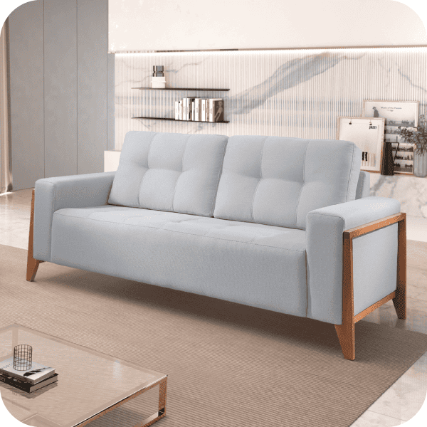 Sofá 520 3 Lugares GH Linho Chicado PE IMB Mel Ref. 6683