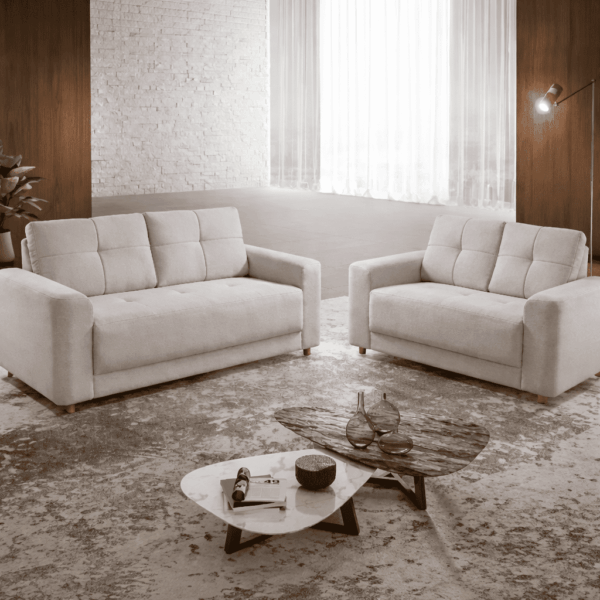 Conj 3x2 Lugares 230 Linho Belize Imbuia Mel Ref. 6667