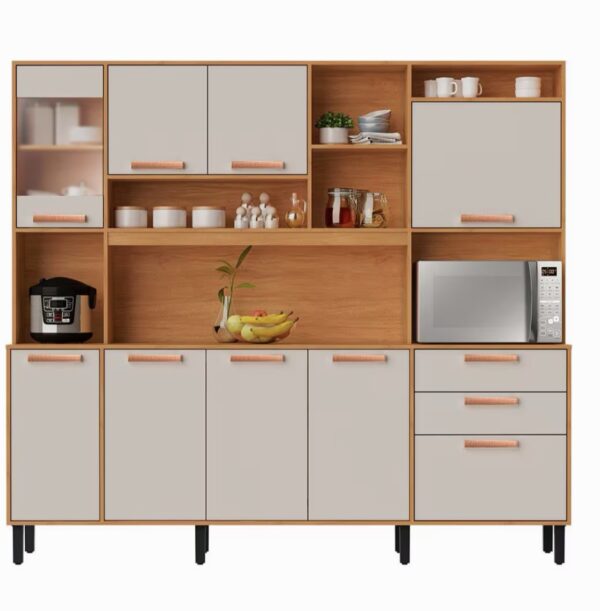 Alternative view of Armário de Cozinha Compacta Nápoles cinamomo/off com 2,20m- Ref. 6662