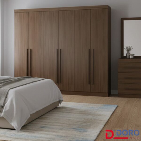 Guarda-roupa Casal Da Vinci Plus Castanho 6 Portas 6 Gavetas 100% MDF Larg. 2.75m - D Doro