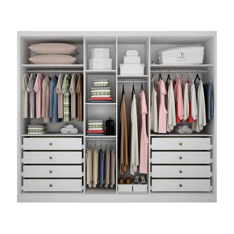 Roupeiro Robust Plus Neve 2.76m 6 Portas 8 Gavetas - Novo Horizonte - Imagem 3
