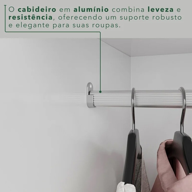 Guarda-roupa Recife Branco 8 Portas 4 Gavetas Larg. 2.41m - Sallêto - Imagem 4