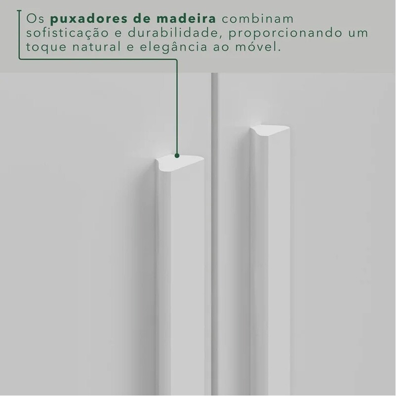 Guarda-roupa Recife Branco 8 Portas 4 Gavetas Larg. 2.41m - Sallêto - Imagem 6