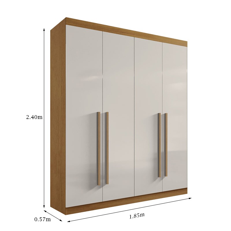 Roupeiro Solteiro Da Vinci Plus Cinamomo/Off 4 Portas 3 Gavetas 100% MDF Larg. 1.85m - D Doro - Imagem 3