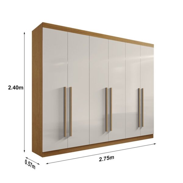 Alternative view of Guarda-roupa Casal Da Vinci Plus Cinamomo/Off 6 Portas 6 Gavetas 100% MDF Larg. 2.75m - D Doro