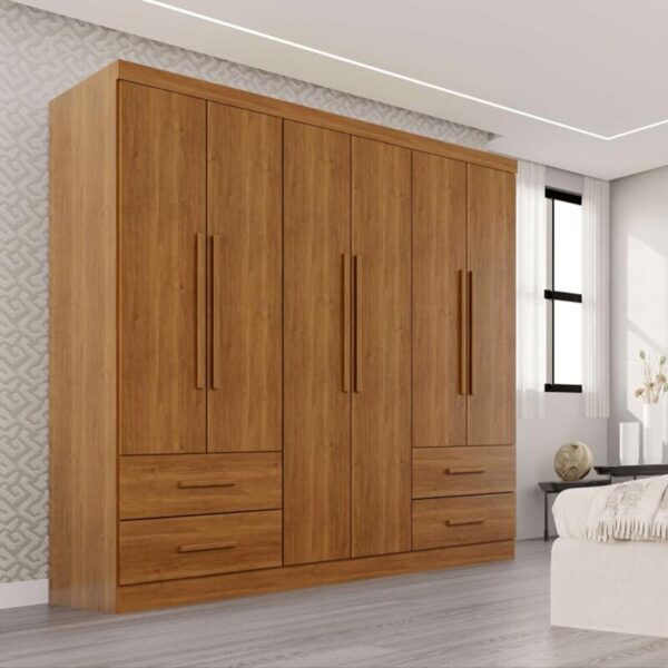 Guarda-roupa Texas Premium Cinamomo 6 Portas 4 gavetas Larg. 1.80m - Sallêto