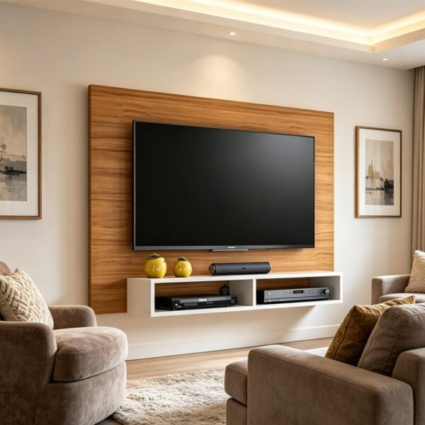 Painel Eros Larg. 1.20m Freijó/Off White para TVs até 43 Polegadas - Notável