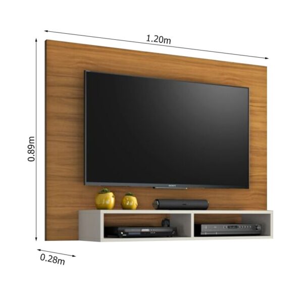 Alternative view of Painel Eros Larg. 1.20m Freijó/Off White para TVs até 43 Polegadas - Notável