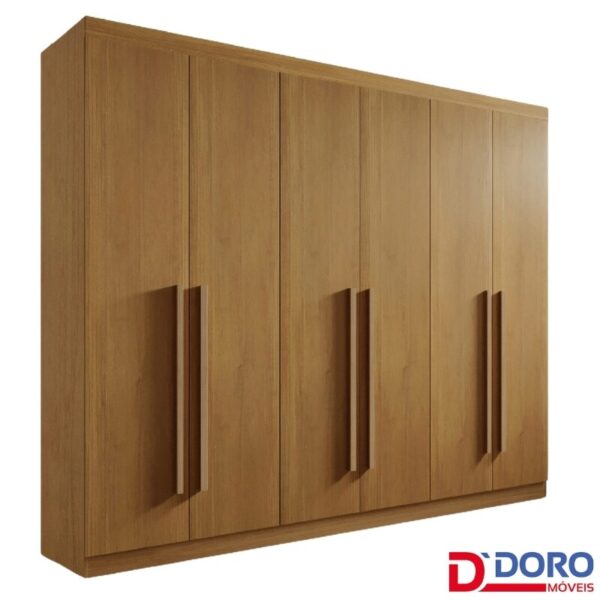 Roupeiro Da Vinci Plus 6 Portas Cinamomo Larg. 2.75m - D Doro