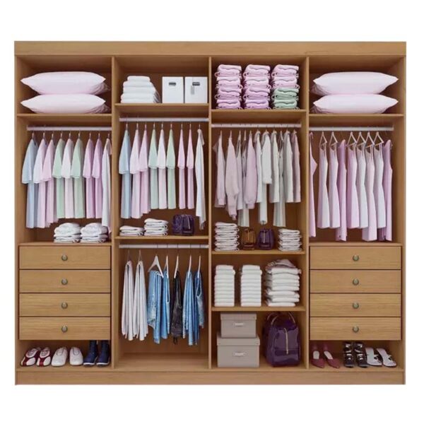 Alternative view of Roupeiro Casal Daymond Cinamomo 8 Portas 8 Gavetas 100% MDF Larg. 2.75m - D Doro
