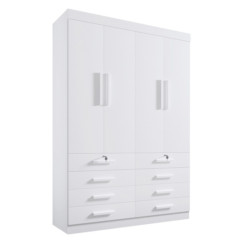 Roupeiro Mônaco Plus 4 Portas Branco Larg. 1.60m - D Doro - Imagem 5