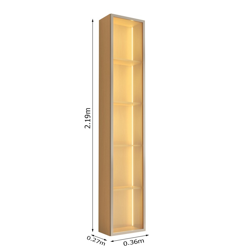 Torre Modular 2.2 Larg. 0.36m Nature C/LED 1 Porta em Vidro - JB Bechara - Imagem 3