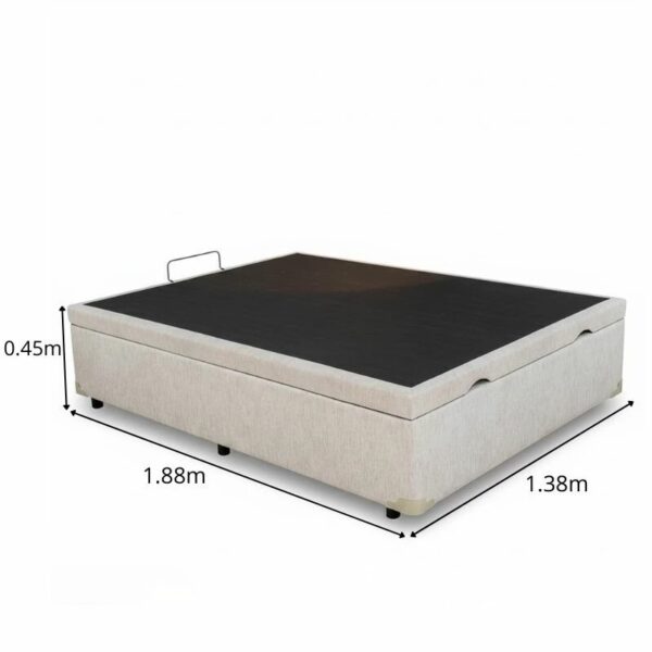 Alternative view of Base Box Baú Casal Prime Confort Corino Palha Blindado 138x188x45 - Issacar. REF 6742