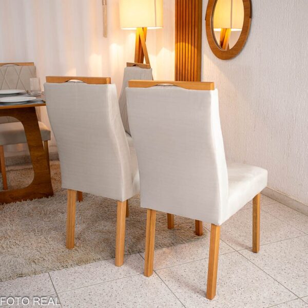 Alternative view of 2 Cadeiras Lisboa Veludo Bege 512 Madeira Art Assento - Entregue Montada