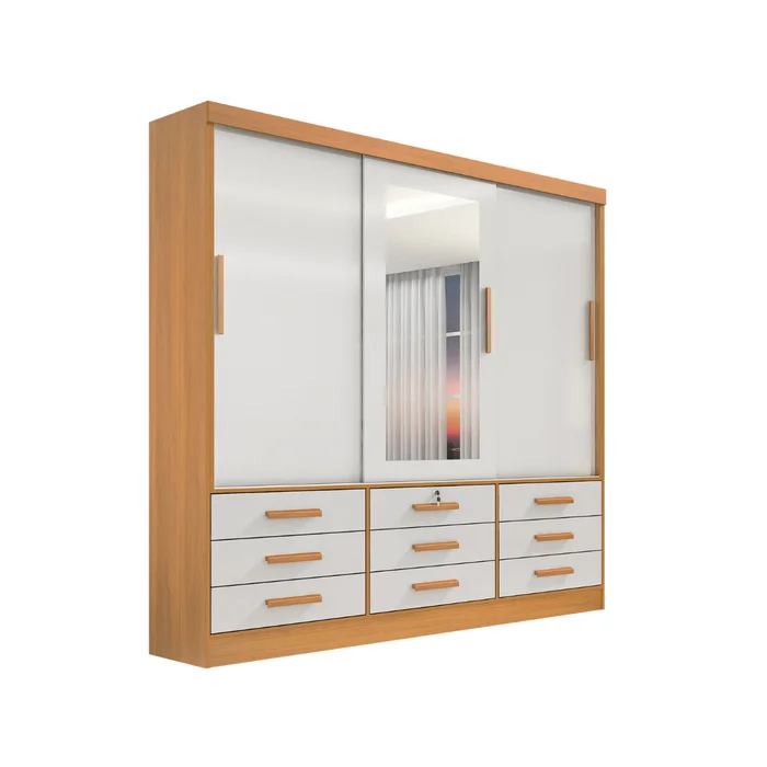 Guarda-roupa Casal Meridian Plus Cinamomo /off white REF: 6790