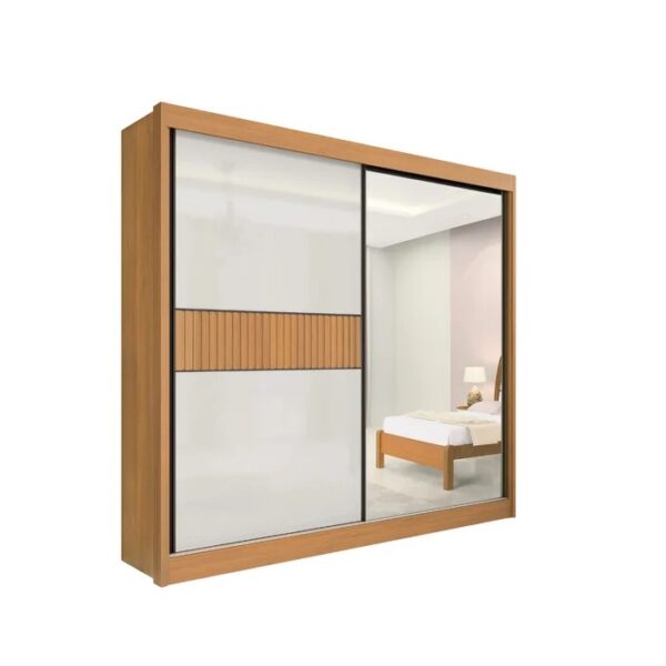 Guarda Roupa Mdf Ripado Titanium 2 Portas Cinamomo Off White