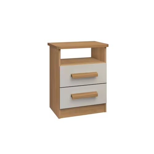 CRIADO De Cabeceira Firenze 2 Gavetas Com Nicho - D Cinamomo-off White -.REF 6801 Branco RF.6801