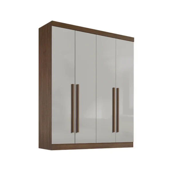 Guarda Roupa da Vinci 4 Portas 100% Mdf Castanho Off White Castanho Off White REF: 6555