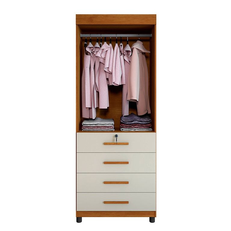 Roupeiro Conjulgado 2 Portas Em MDP New Maia Cinamomo com Off White REF:6309 - Imagem 2