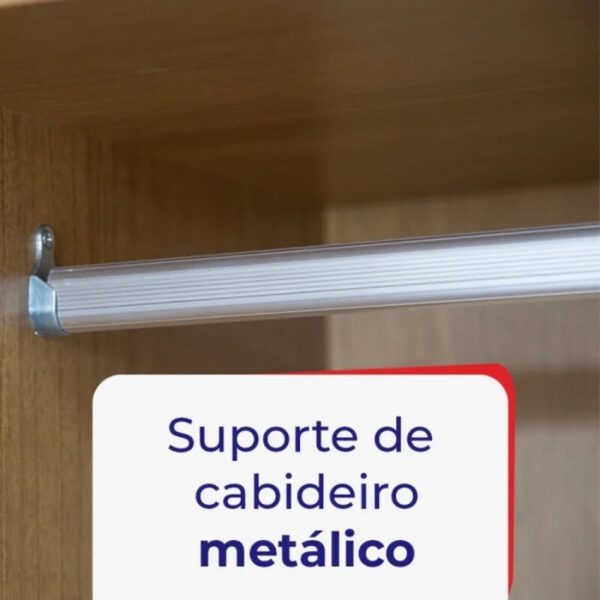 Roupeiro Titanium Branco 2 Portas C/ 1 Espelho Detalhe Ripado 100% MDF Larg. 2.20m - D Doro