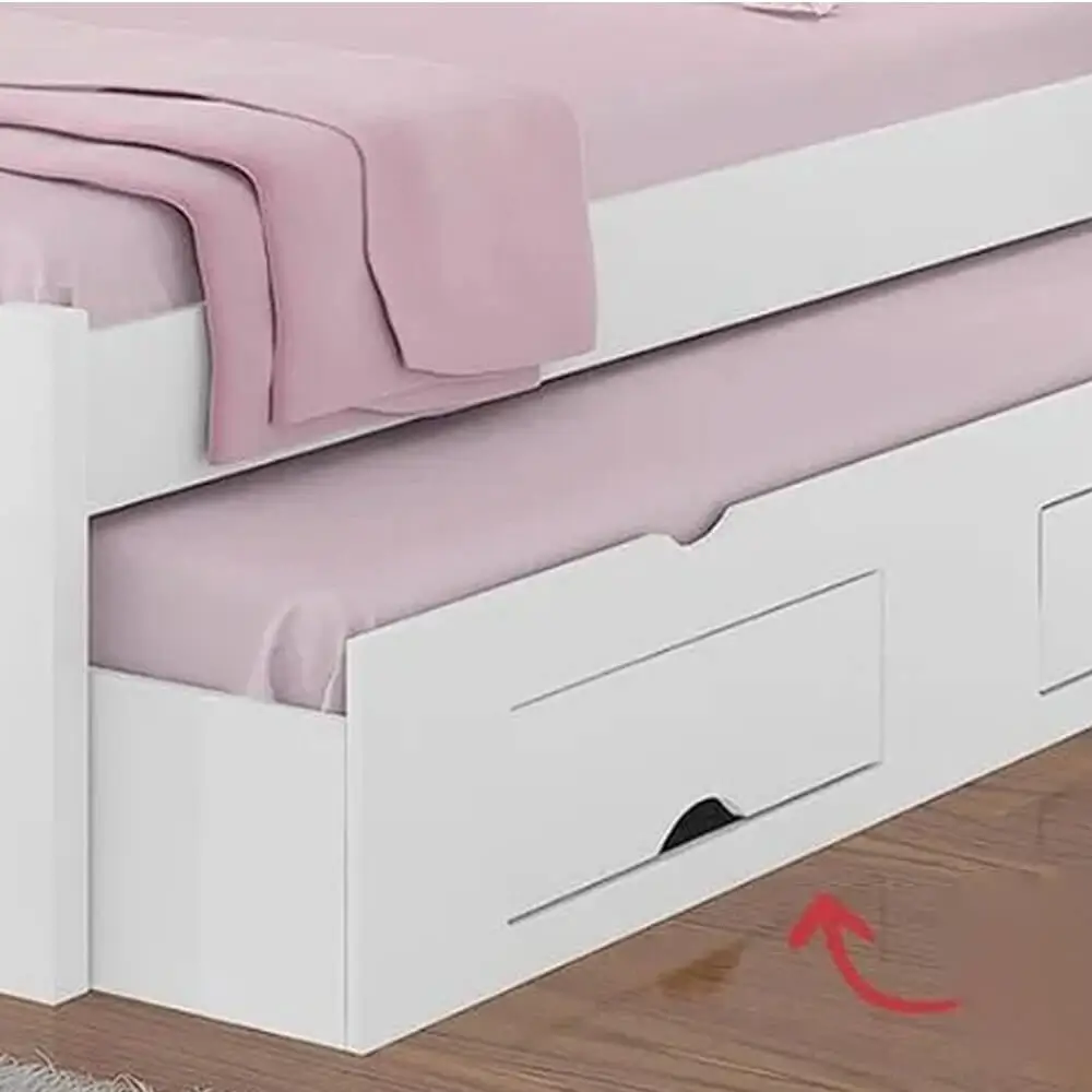 A Cama Auxiliar Solteiro com 2 Gavetas Branco REF: 5241 - Imagem 3