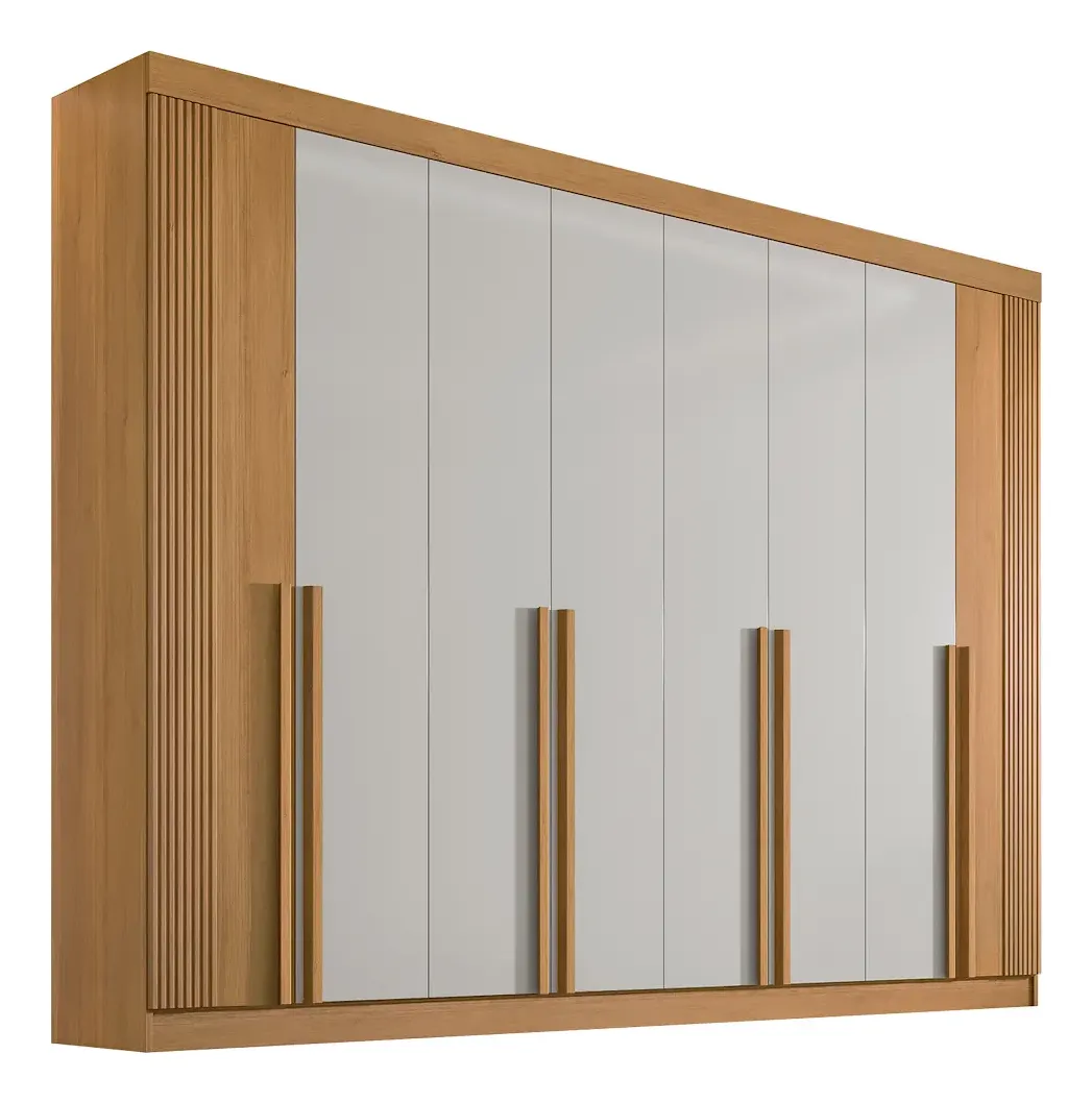 Guarda-roupa Casal 8 Portas Daymond Cinamomo/off white REF: 6408